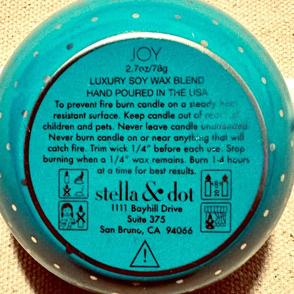 Stella & Dot | Candle | Stella & Dot Joy Candle in Tin | Basil & Lime